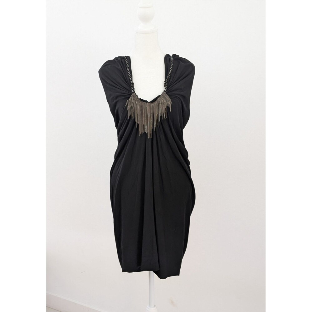 Caribbean Queen Dress Women S Black Knit Stretch Cowl Neckline Short Sleeves